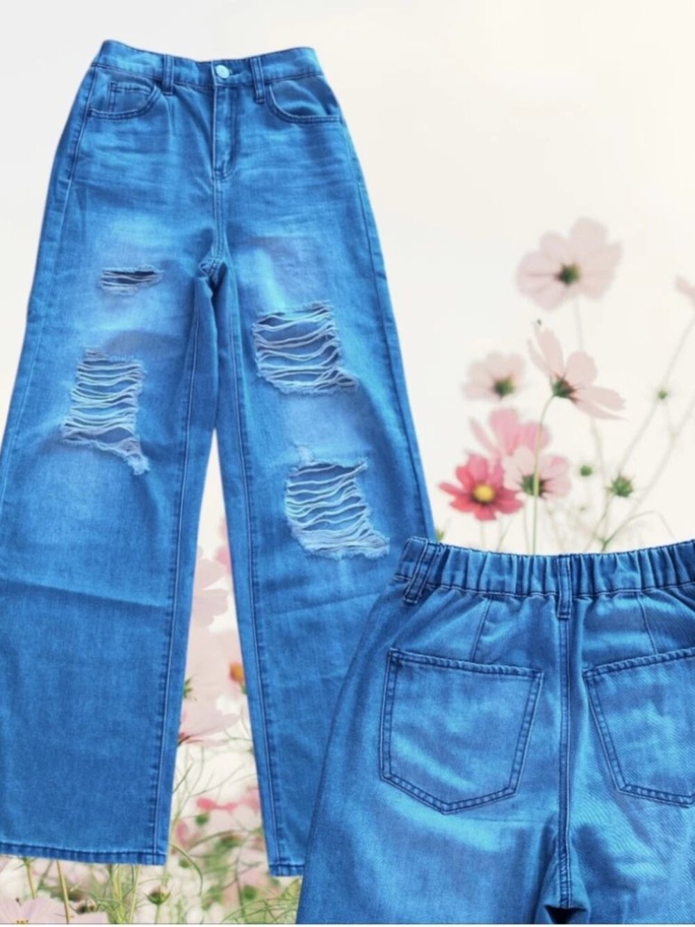 SO GOODS FOR LIFE 3/26W (Inseam 30) SUPER High Rise Wide Leg Flare Blue Jeans